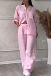 2-teilige leinen-lounge-kombination - lässiger look für damen