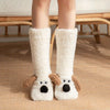 2-teilige damen winter socken - weiche & warme anti-rutsch booties