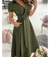 Midi wickelkleid - stilvolles grünes kleid mit bindegürtel