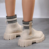 Stilvolle damen-boots – moderne stiefel mit elastischem schaft, reissverschluss und robuster sohle