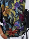 Blumenstrickpullover - strukturierter damenpullover