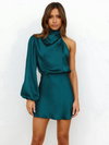 Satin-ein-schulter-kleid - elegante abendmode für damen