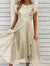 Blumiges midi-kleid - stilvolles damenkleid mit gefalteter optik