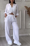 2-teilige leinen-lounge-kombination - lässiger look für damen
