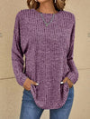Langärmliger pulli - modischer lässiger strickjumper für frauen