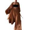 3-teilige ensemble - schickes crop-top, rock und kimono