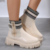 Stilvolle damen-boots – moderne stiefel mit elastischem schaft, reissverschluss und robuster sohle