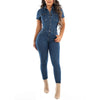 Denim jumpsuit - trendy blaue overall für damen