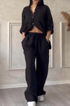 2-teilige leinen-lounge-kombination - lässiger look für damen