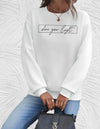 Oversized sweater - damen 'shine your light' casual sweatshirt