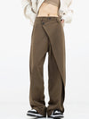 Asymmetrische weite hosen - stilvolle damen-hosen