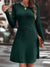 Chic gestricktes kleid - dunkelbraunes damen langarmkleid