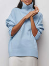 Übergrosse rollkragenpullover - gemütliche damen strickjacke