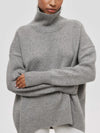 Übergrosse rollkragenpullover - gemütliche damen strickjacke