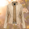 Hochwertige lederjacke – figurumspielende damenjacke