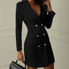 Taillierte blazer-kleid – stilvolle damen-büromode