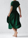 Leinen wickelkleid mit gürtel - elegantes midi-kleid für damen