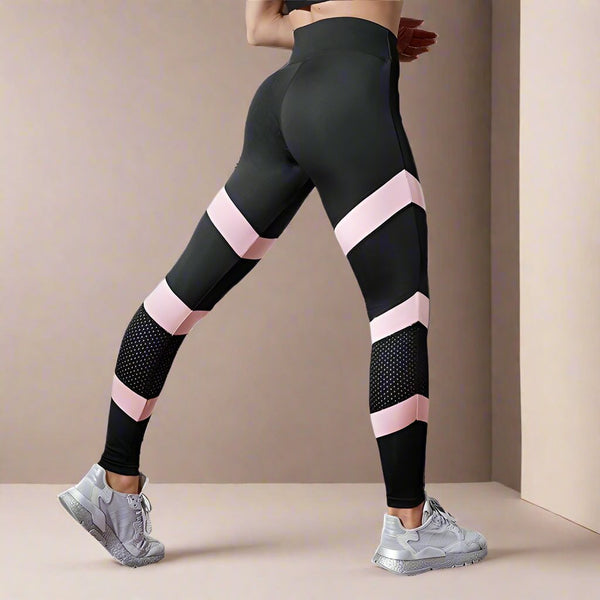 Sport leggings - stylisch in schwarz und pink für damen