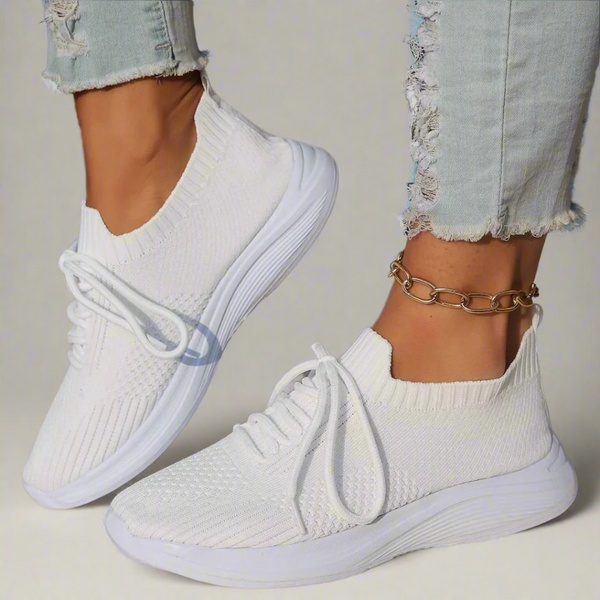 Dame's stricksocke trainer - leichte freizeitschuh
