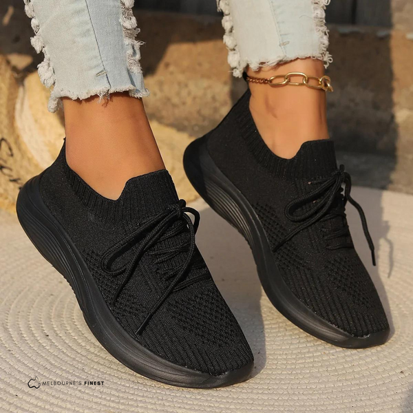 Dame's stricksocke trainer - leichte freizeitschuh