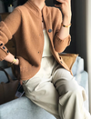 Dame's gestrickte cardigan - stilvoller struktur-button-up-stil