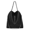 Leder tote bag - elegante schwarze handtasche für damen
