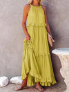 Maxikleid - elegante sommerrobe für damen mit rüschendetails