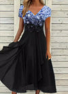 Chiffon abendkleid - floral verziertes damenkleid