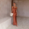 Satin kleid - elegantes abendkleid für damen mit drapiertem ausschnitt