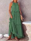 Maxikleid - elegante sommerrobe für damen mit rüschendetails