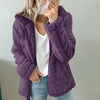 Teddy-Fleece-Mantel mit Kapuze für Damen – weicher Wintermantel mit Reissverschluss