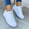 Dame ihre trendige sneakers - stylische braune schnürschuhe