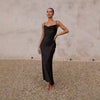 Satin kleid - elegantes abendkleid für damen mit drapiertem ausschnitt