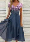 Chiffon abendkleid - floral verziertes damenkleid