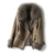 Wildleder Damen-Bikerjacke – Eleganti brauni Jacke mit Kunstfellkrage