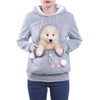 Kapuzenpullover mit hundetasche - gemütliches damenoberteil
