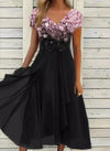Chiffon abendkleid - floral verziertes damenkleid
