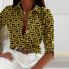 Damen druckbluse - elegante griechische musterbluse