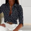 Damen druckbluse - elegante griechische musterbluse
