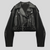 Leder cropped bikerjacke - elegante schwarze damenjacke mit gürtel