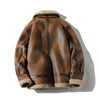 Leder bomberjacke - klassische damen coat mit lammfellfutter