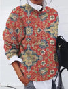Blumenstrickpullover - strukturierter damenpullover