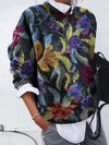 Blumenstrickpullover - strukturierter damenpullover