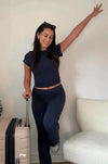 2-teilige loungewear kombination - gemütliches graues outfit für damen