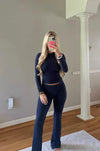 2-teilige loungewear kombination - gemütliches graues outfit für damen