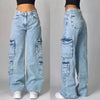 Cargo jeans - stylische baggy denim-hosen für frauen