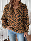 Teddy-fleece halbzip sweatshirt - lässiger damenpullover