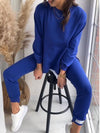 2-teilige gemütliche lounge-kombination - weiche stoff-loungewear für zuhause