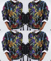 Blumenstrickpullover - strukturierter damenpullover