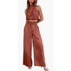 2-teiliger satin-co-ord-anzug – elegante damen bluse und hose